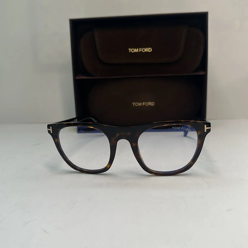 New Authentic Tom Ford FT5895-B 052 Dark Havana square Sunglasses